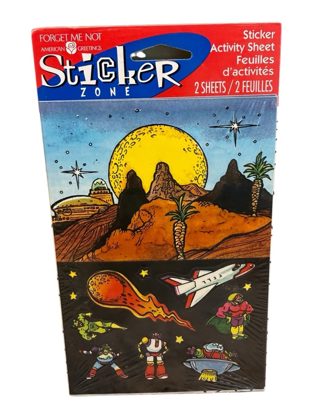 Forget Me Not American Greetings Space Scene Stickers NEW Vintage Rocket UFO